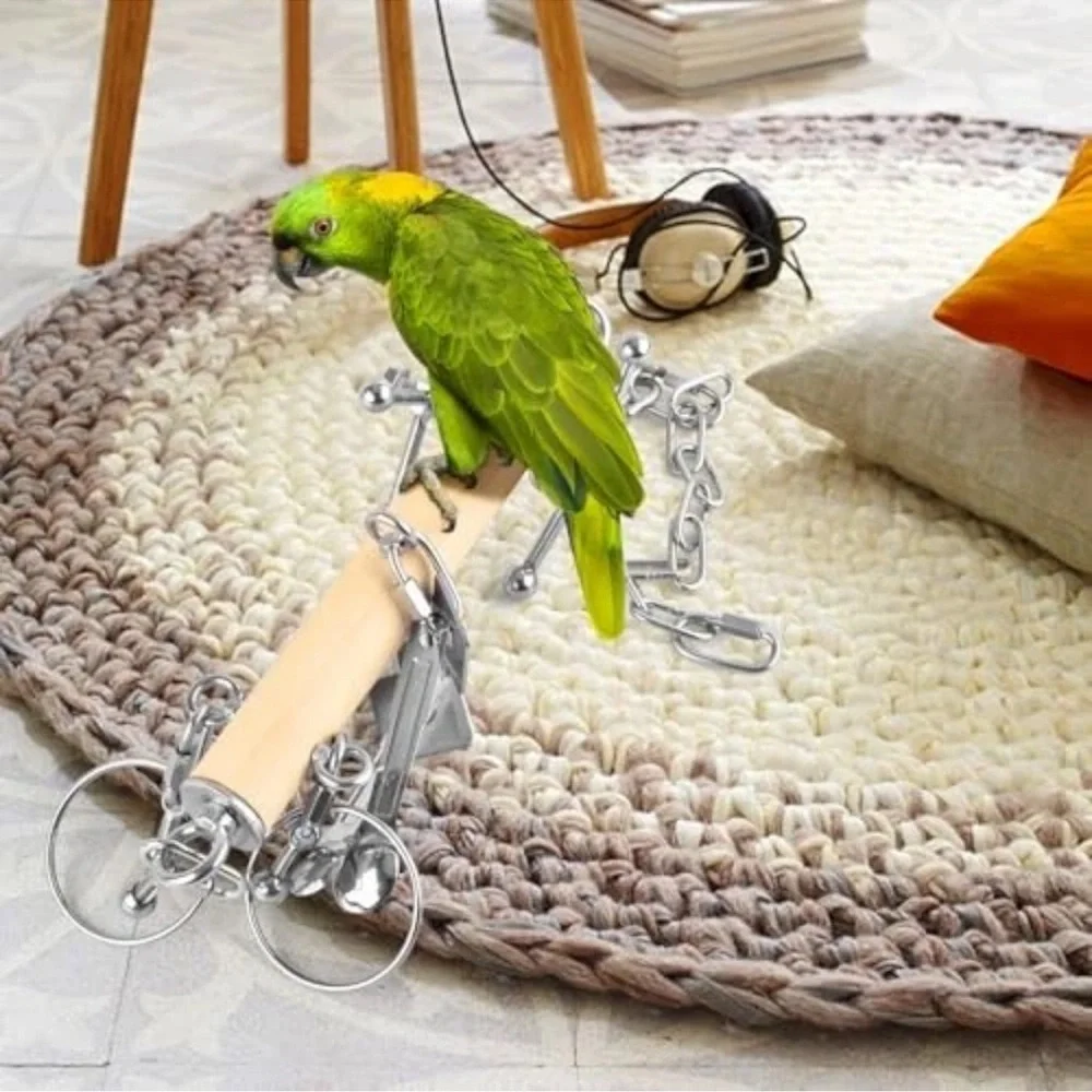BIRD TOYS Spinning Interactive Toys for Small & Large Parrots
